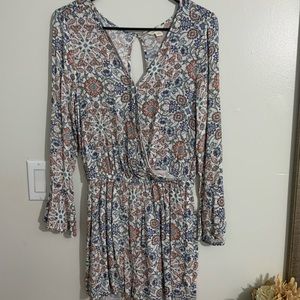 Long sleeve floral romper